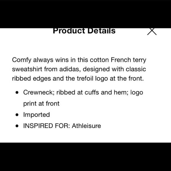 Adidas Trefoil Logo Cotton Sweatshirt Black/White - Picture 12 of 12